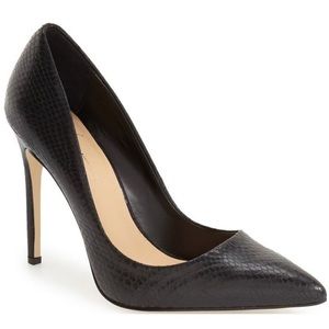 Daya by Zendaya Heel Pump Snake Textile Pointy Toe